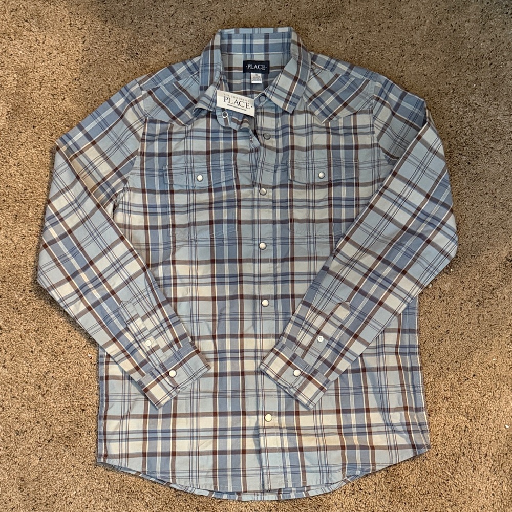 The Children’s Place Boy’s Blue Plaid Shirt